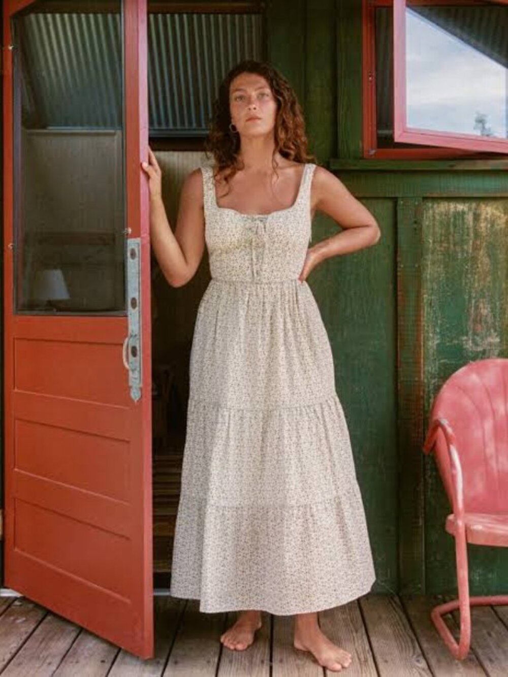 Adele Dress Creme Strawberry